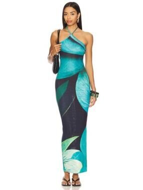 Farai London Dalia Halter Neck Dress in Multi